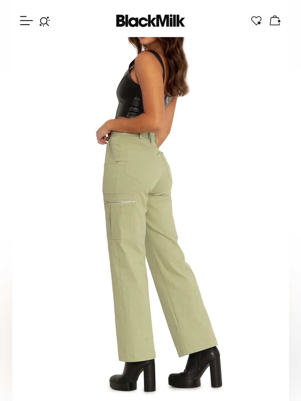 Blackmilk Sage Wide-Leg Cargo Pants - Picture 6 of 13